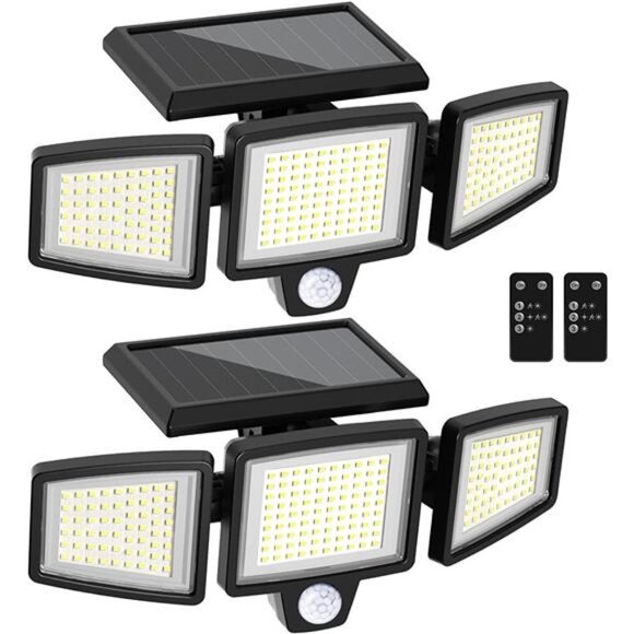 Solar Lights Outdoor -2 Pack, 210 LED 2500LM Motion Sensor Lights